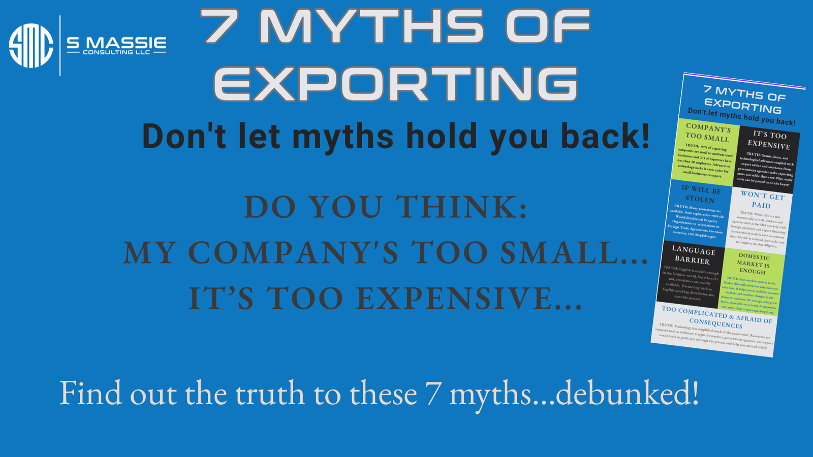 7 Myths of exporting Sarah leads a training in a workshop setting